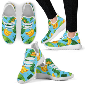 Banana Leaf Pattern Print Mesh Knit Shoes GearFrost