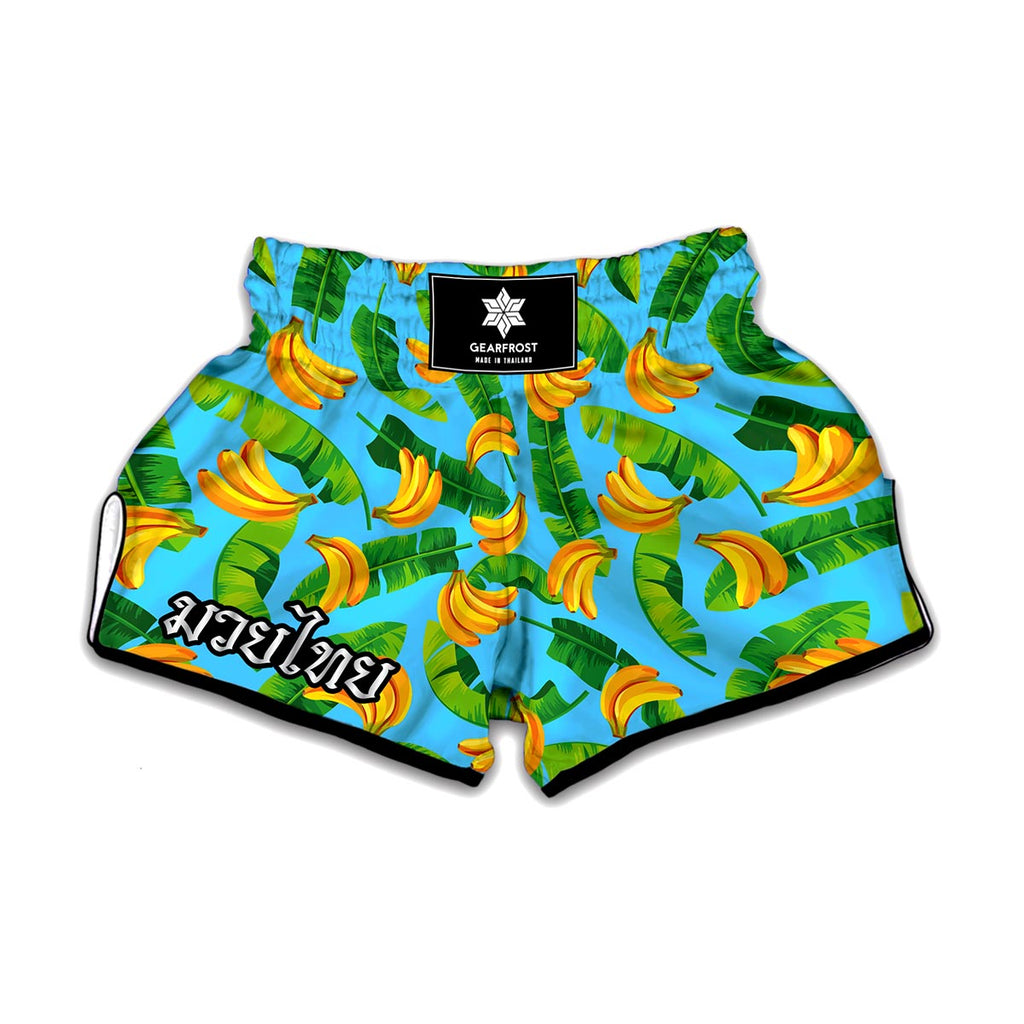 Banana Leaf Pattern Print Muay Thai Boxing Shorts