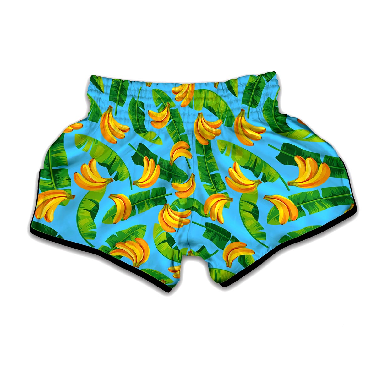 Banana Leaf Pattern Print Muay Thai Boxing Shorts