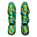 Banana Leaf Pattern Print Muay Thai Shin Guards
