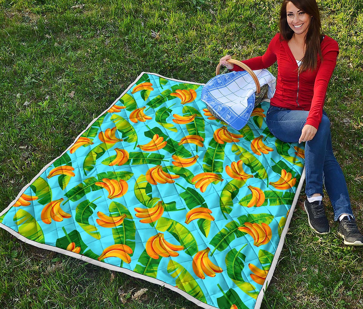 Banana Leaf Pattern Print Quilt
