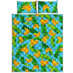 Banana Leaf Pattern Print Quilt Bed Set