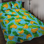 Banana Leaf Pattern Print Quilt Bed Set