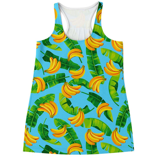 Banana Leaf Pattern Print Women's Racerback Tank Top