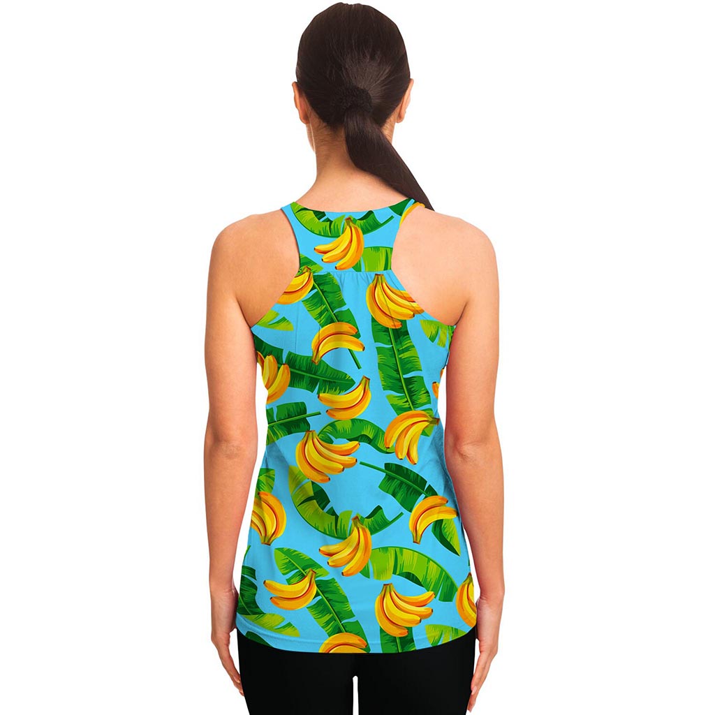 Banana Leaf Pattern Print Women's Racerback Tank Top