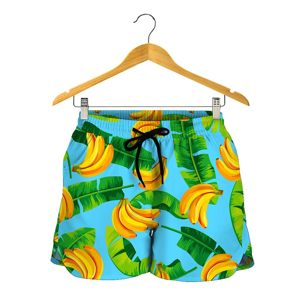 Banana Leaf Pattern Print Women's Shorts