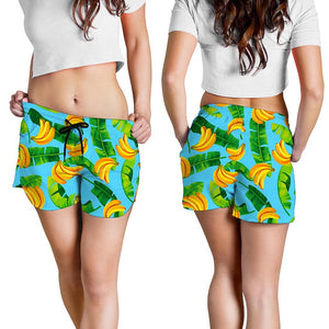 Banana Leaf Pattern Print Women's Shorts