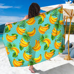 Banana Palm Leaf Pattern Print Beach Sarong Wrap