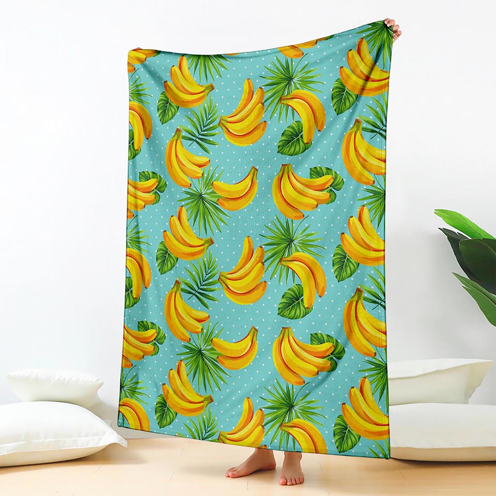 Banana Palm Leaf Pattern Print Blanket