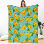 Banana Palm Leaf Pattern Print Blanket