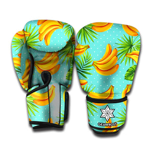 Banana Palm Leaf Pattern Print Boxing Gloves