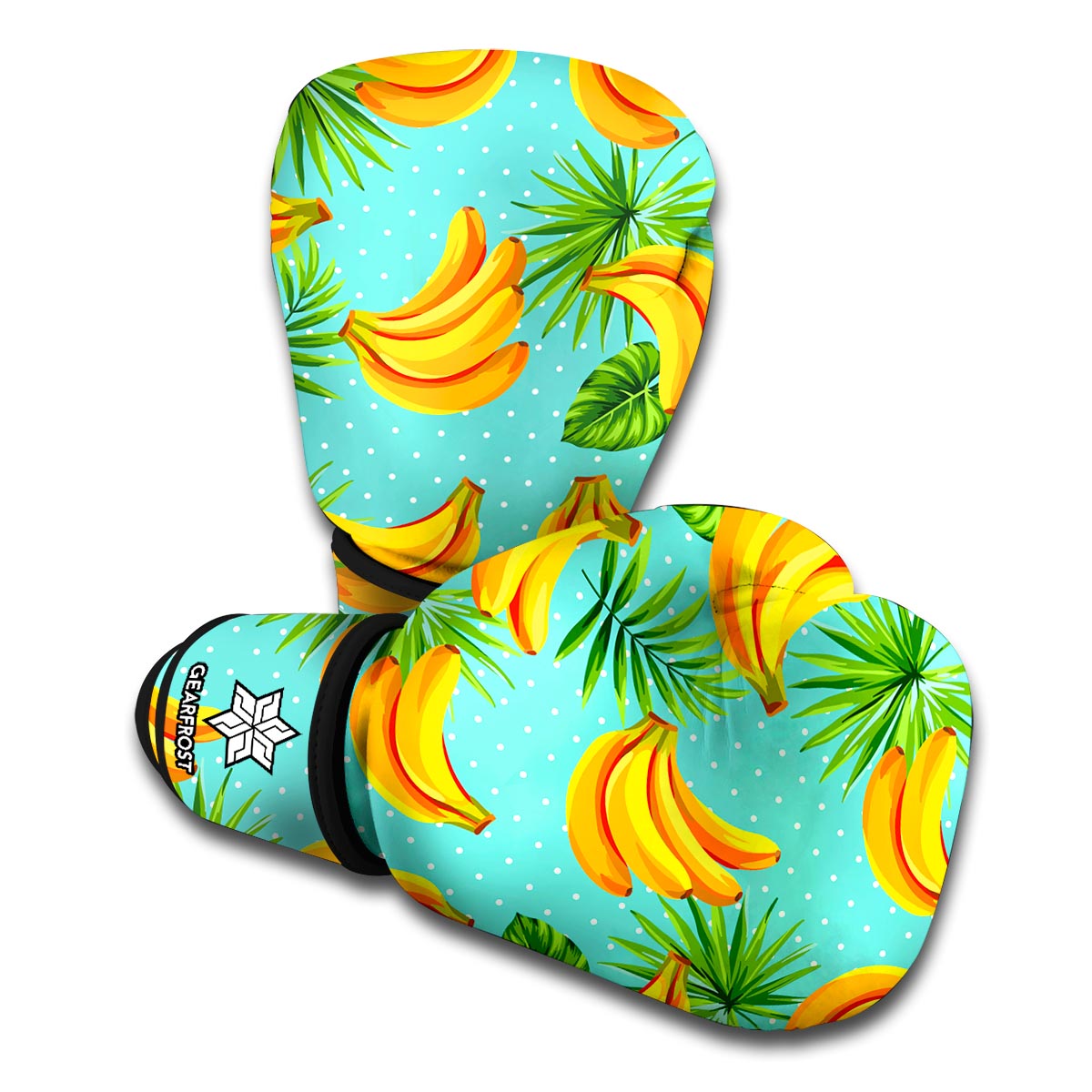 Banana Palm Leaf Pattern Print Boxing Gloves