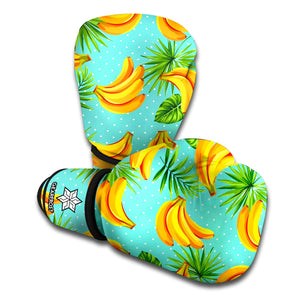 Banana Palm Leaf Pattern Print Boxing Gloves