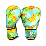 Banana Palm Leaf Pattern Print Boxing Gloves