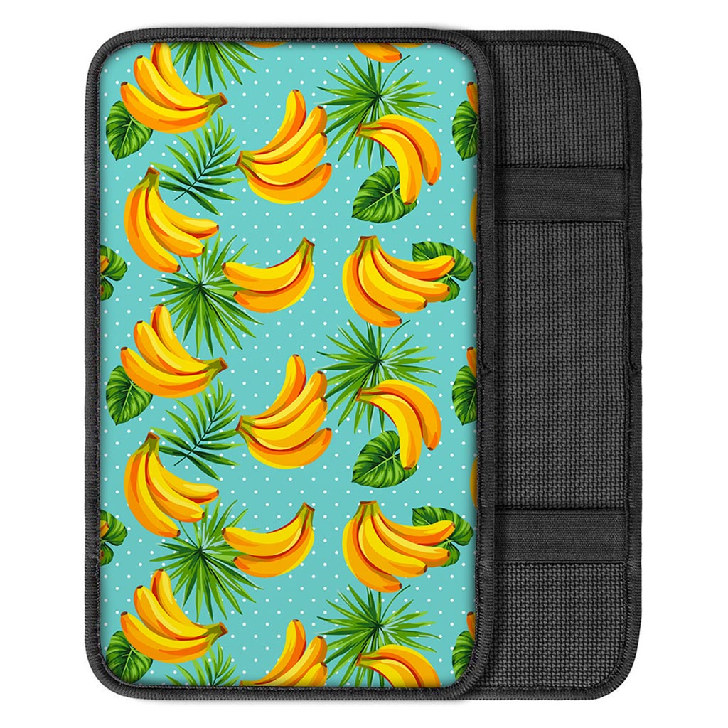 Banana Palm Leaf Pattern Print Car Center Console Cover