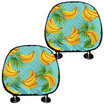 Banana Palm Leaf Pattern Print Car Headrest Covers