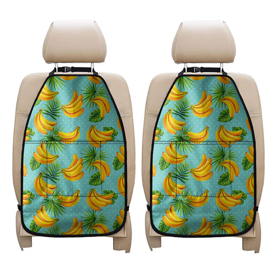 Banana Palm Leaf Pattern Print Car Seat Organizers