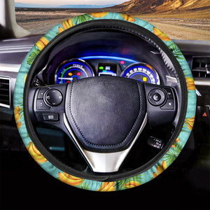 Banana Palm Leaf Pattern Print Car Steering Wheel Cover