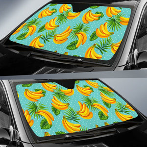 Banana Palm Leaf Pattern Print Car Sun Shade GearFrost