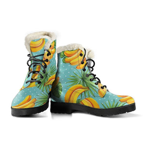 Banana Palm Leaf Pattern Print Comfy Boots GearFrost