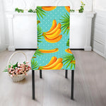 Banana Palm Leaf Pattern Print Dining Chair Slipcover