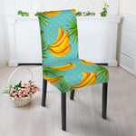 Banana Palm Leaf Pattern Print Dining Chair Slipcover