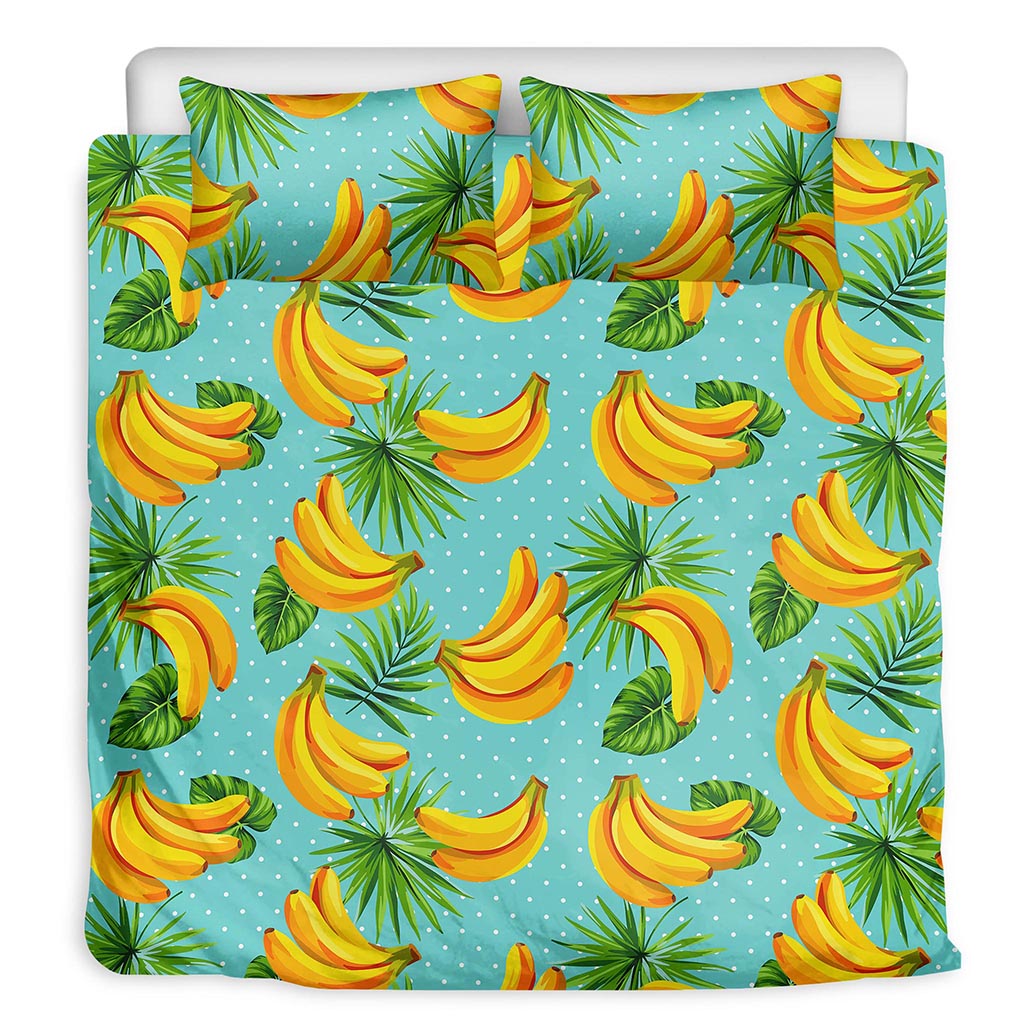 Banana Palm Leaf Pattern Print Duvet Cover Bedding Set
