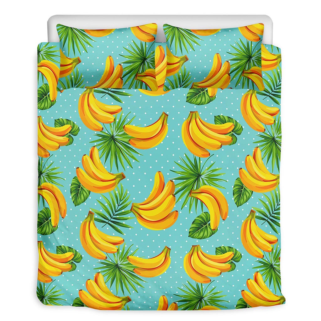 Banana Palm Leaf Pattern Print Duvet Cover Bedding Set