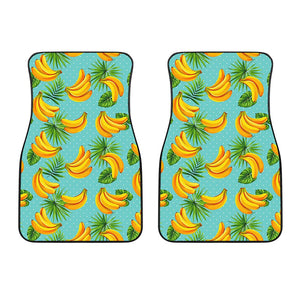 Banana Palm Leaf Pattern Print Front Car Floor Mats