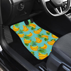 Banana Palm Leaf Pattern Print Front Car Floor Mats