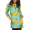 Banana Palm Leaf Pattern Print Hoodie Dress GearFrost