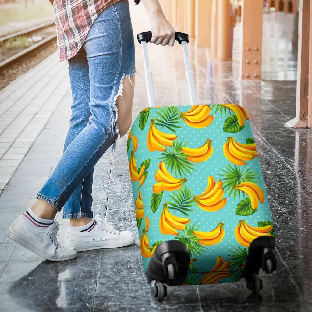 Banana Palm Leaf Pattern Print Luggage Cover GearFrost
