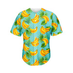 Banana Palm Leaf Pattern Print Men's Baseball Jersey
