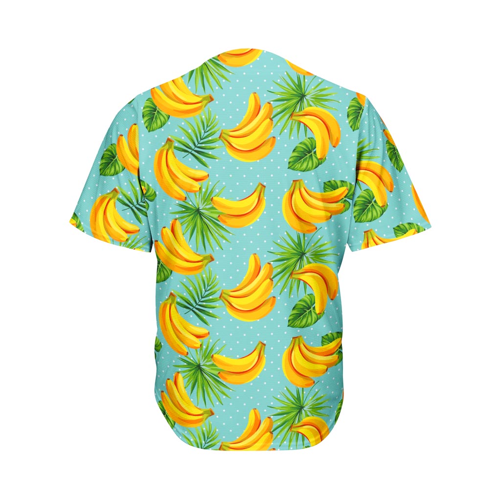 Banana Palm Leaf Pattern Print Men's Baseball Jersey