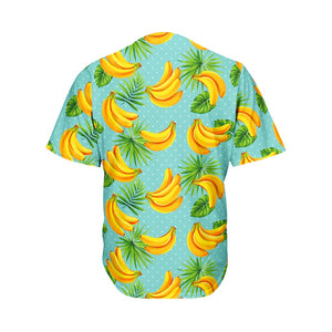 Banana Palm Leaf Pattern Print Men's Baseball Jersey