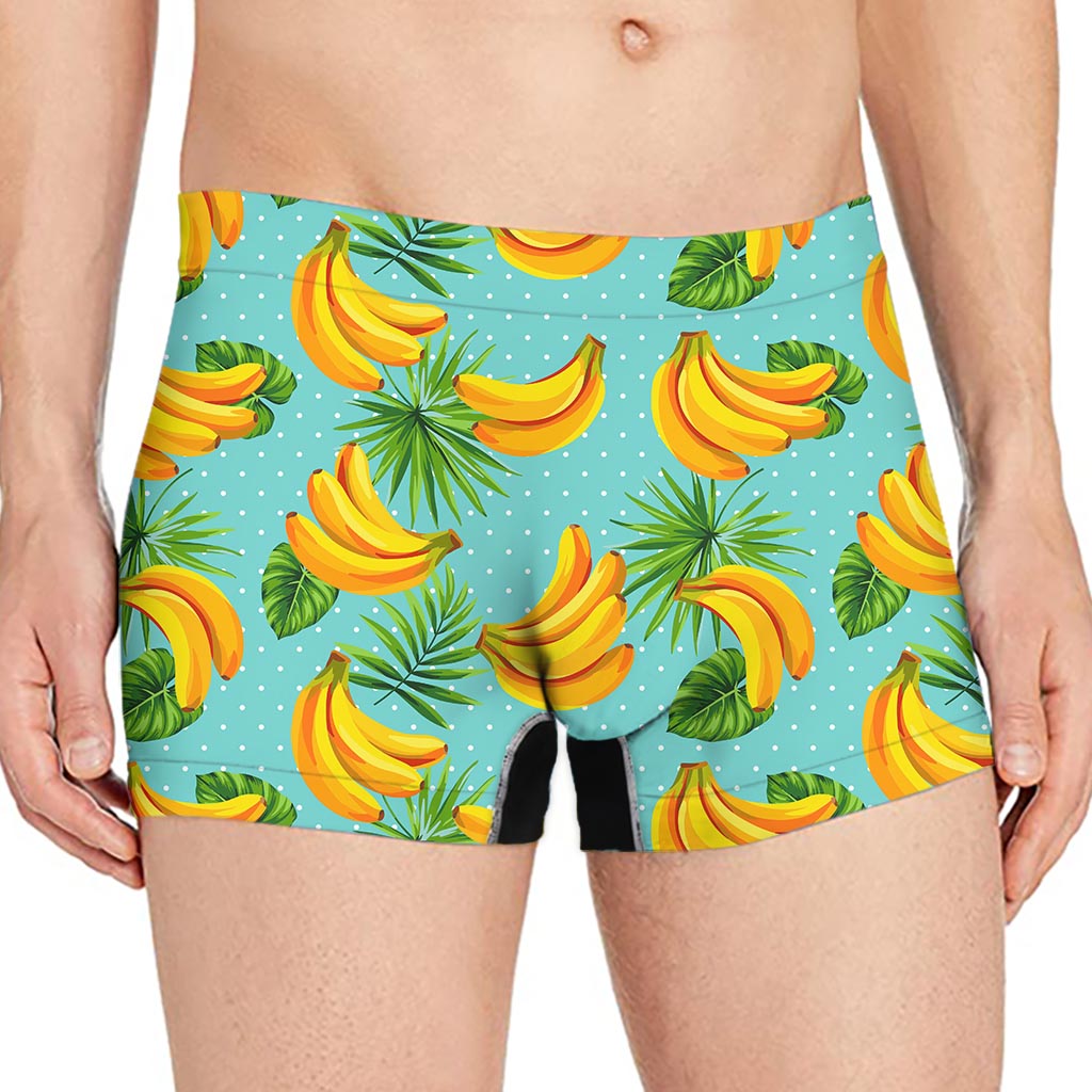 Banana Palm Leaf Pattern Print Men's Boxer Briefs