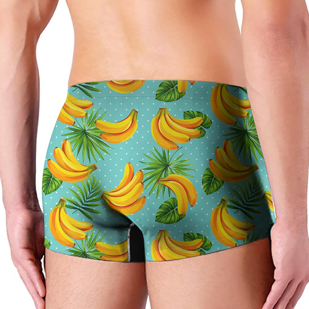 Banana Palm Leaf Pattern Print Men's Boxer Briefs