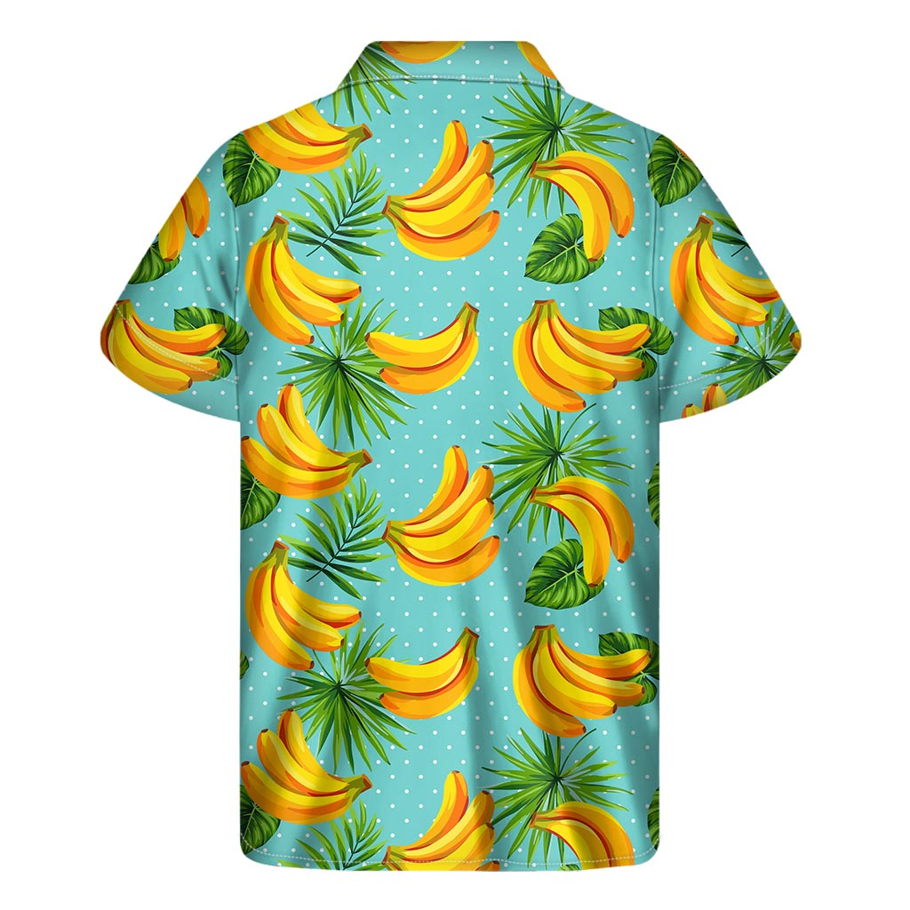 Banana Palm Leaf Pattern Print Men's Short Sleeve Shirt