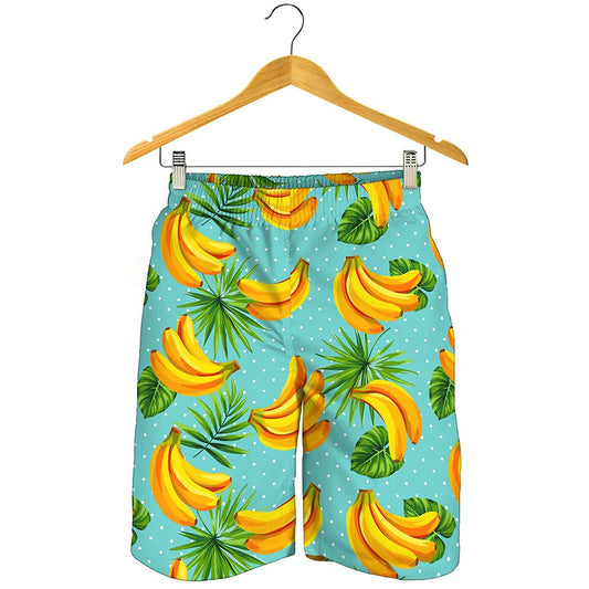 Banana Palm Leaf Pattern Print Men's Shorts