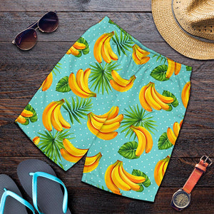 Banana Palm Leaf Pattern Print Men's Shorts