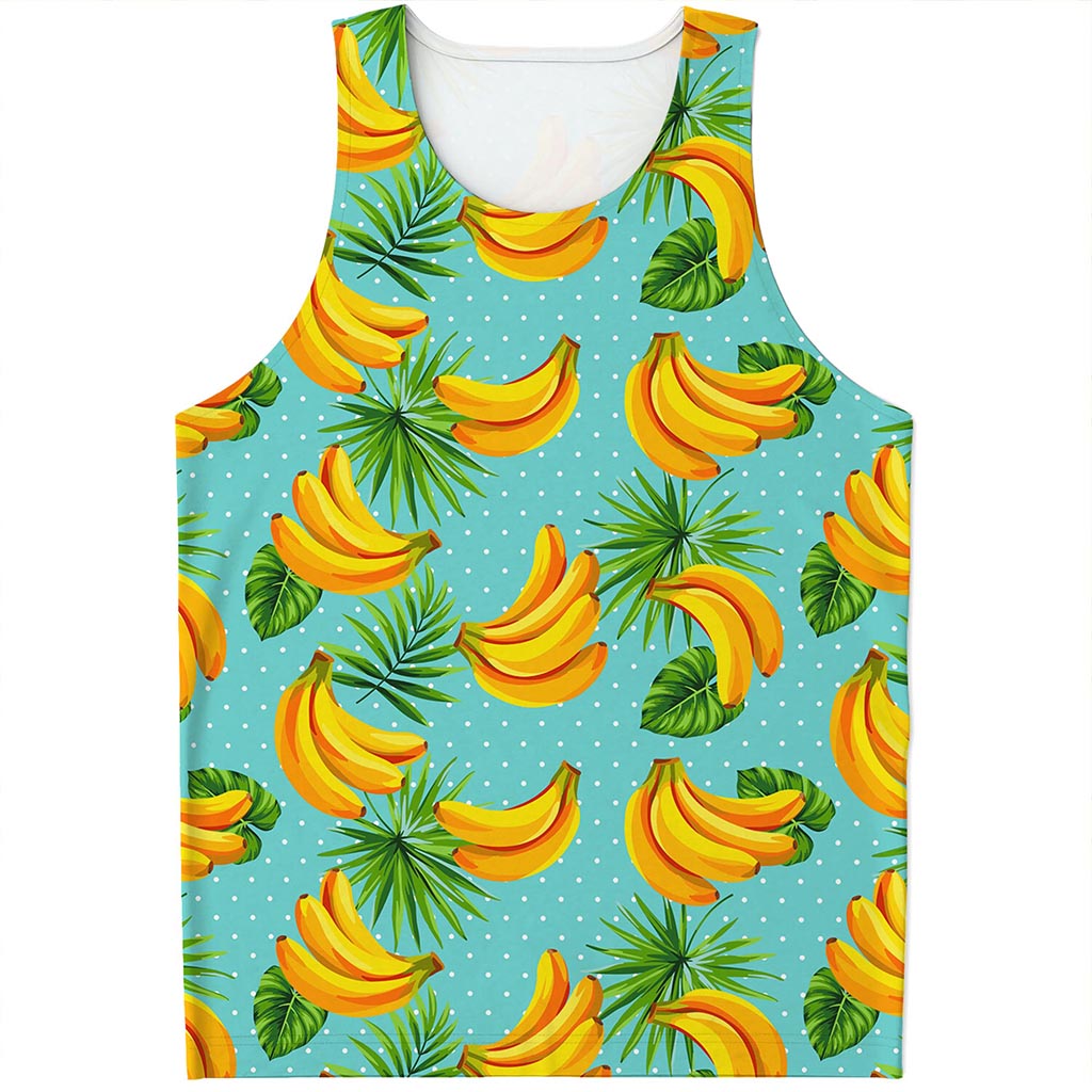 Banana Palm Leaf Pattern Print Men's Tank Top