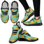 Banana Palm Leaf Pattern Print Mesh Knit Shoes GearFrost