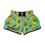 Banana Palm Leaf Pattern Print Muay Thai Boxing Shorts