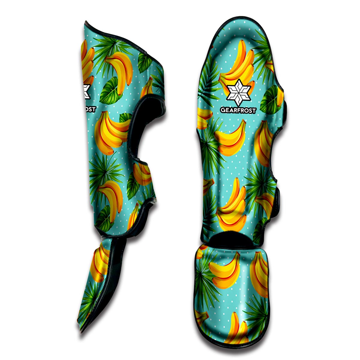 Banana Palm Leaf Pattern Print Muay Thai Shin Guard