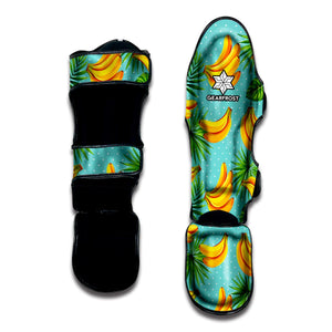 Banana Palm Leaf Pattern Print Muay Thai Shin Guard