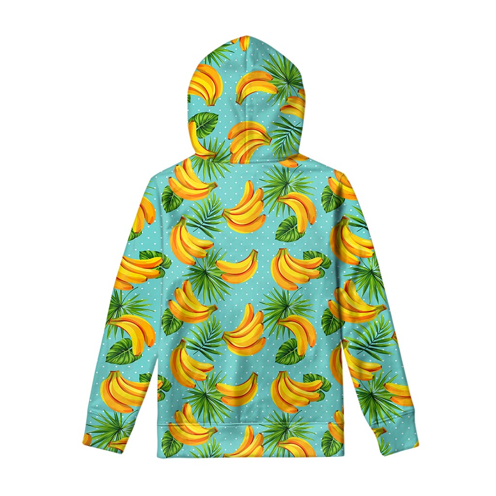 Banana Palm Leaf Pattern Print Pullover Hoodie