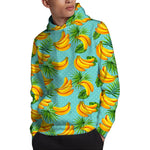 Banana Palm Leaf Pattern Print Pullover Hoodie