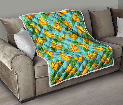 Banana Palm Leaf Pattern Print Quilt