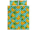 Banana Palm Leaf Pattern Print Quilt Bed Set