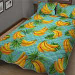 Banana Palm Leaf Pattern Print Quilt Bed Set